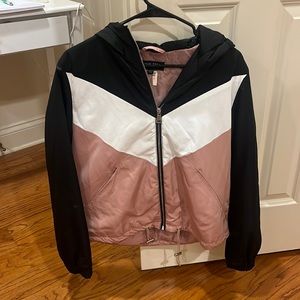 Black Pink and White Bomber Jacket